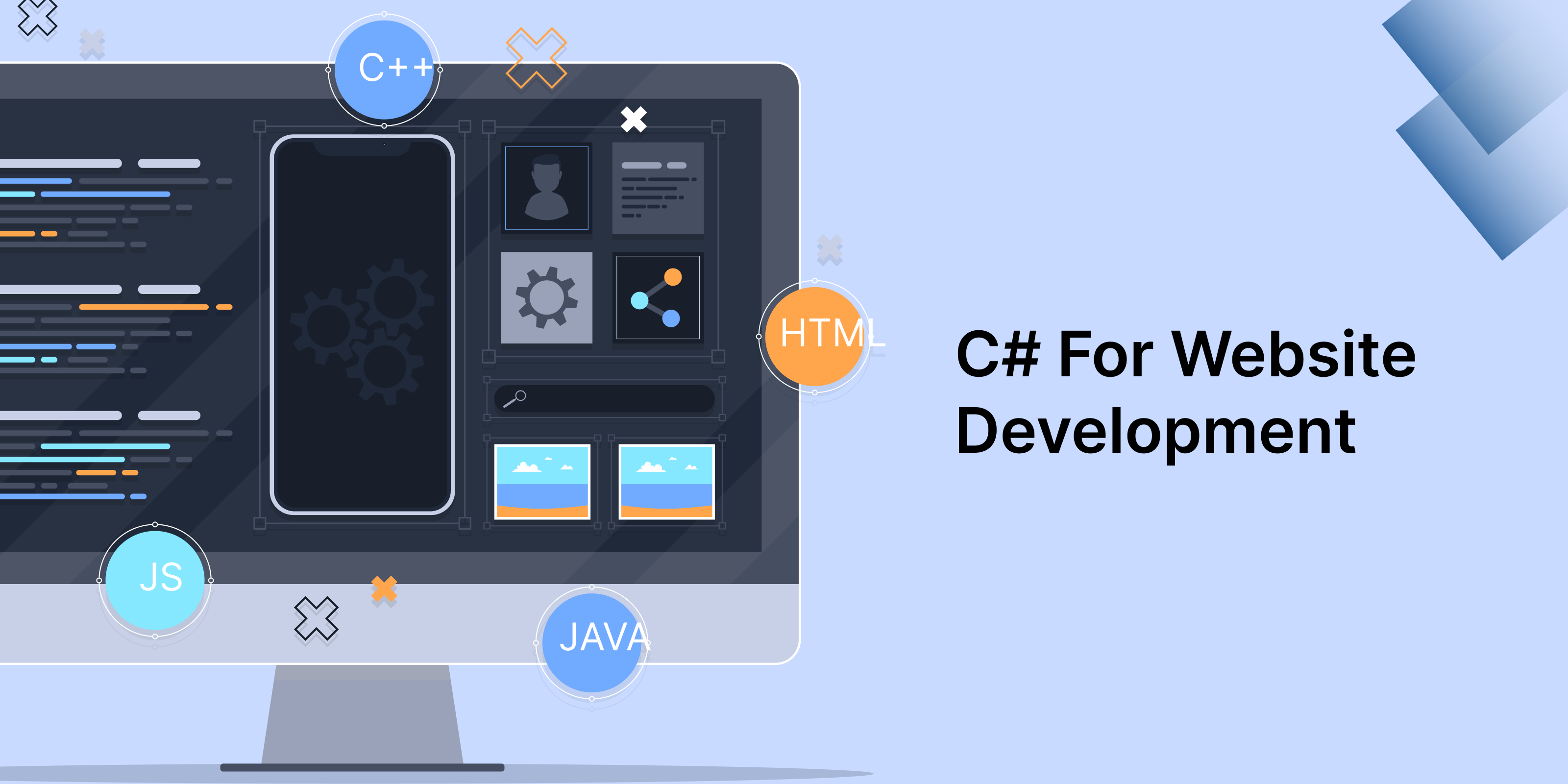 a feature image for c# development for websites ( india)